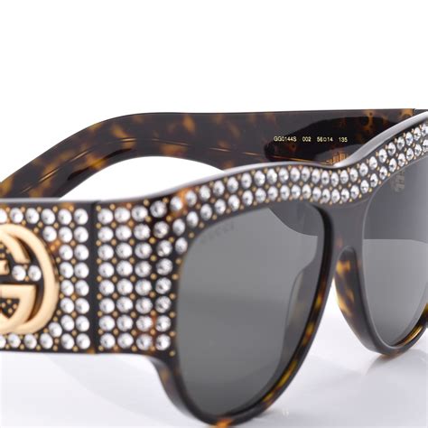 gucci gg0144s glasses|GUCCI Acetate Crystal Oversize Hollywood Forever Sunglasses GG0144S .